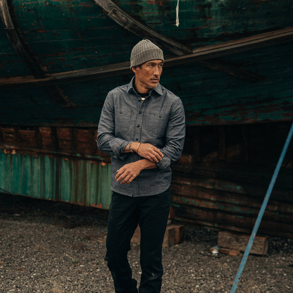 The Utility Shirt in Indigo Crosshatch
