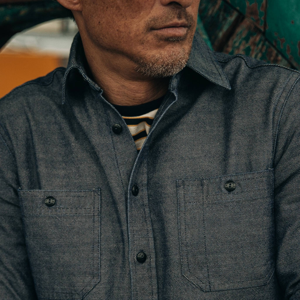The Utility Shirt in Indigo Crosshatch