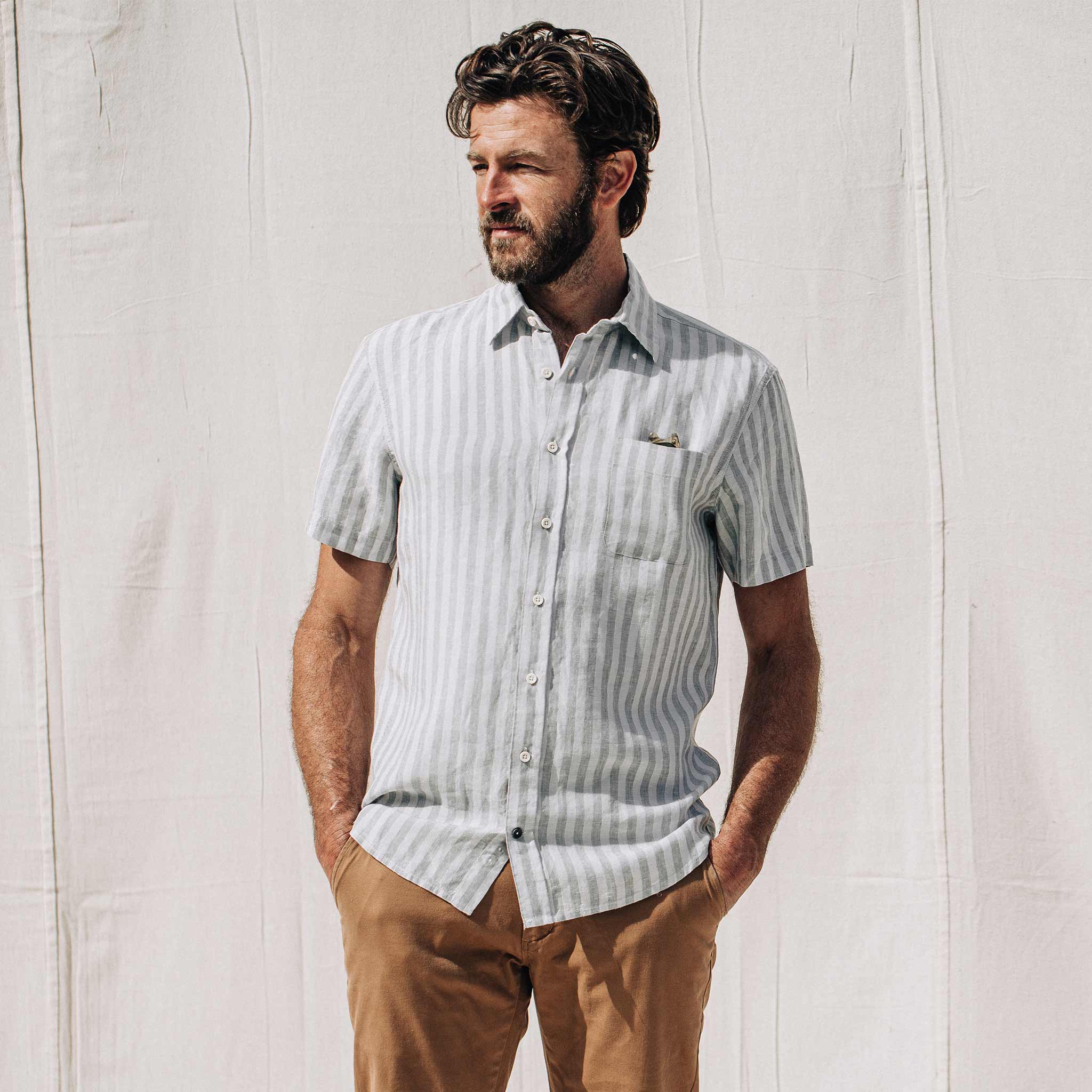 Grey Stripe Short Sleeve Shirt R708521