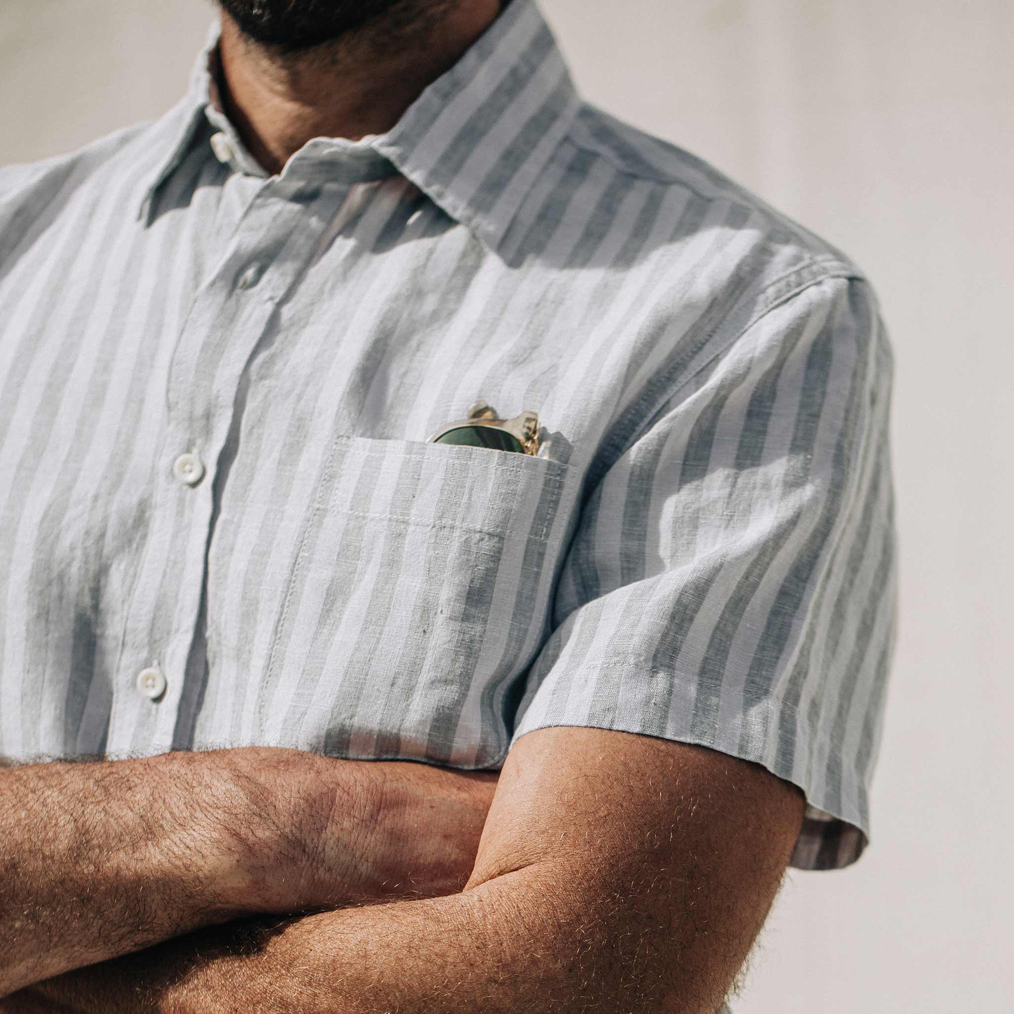 Grey Stripe Short Sleeve Shirt R708521
