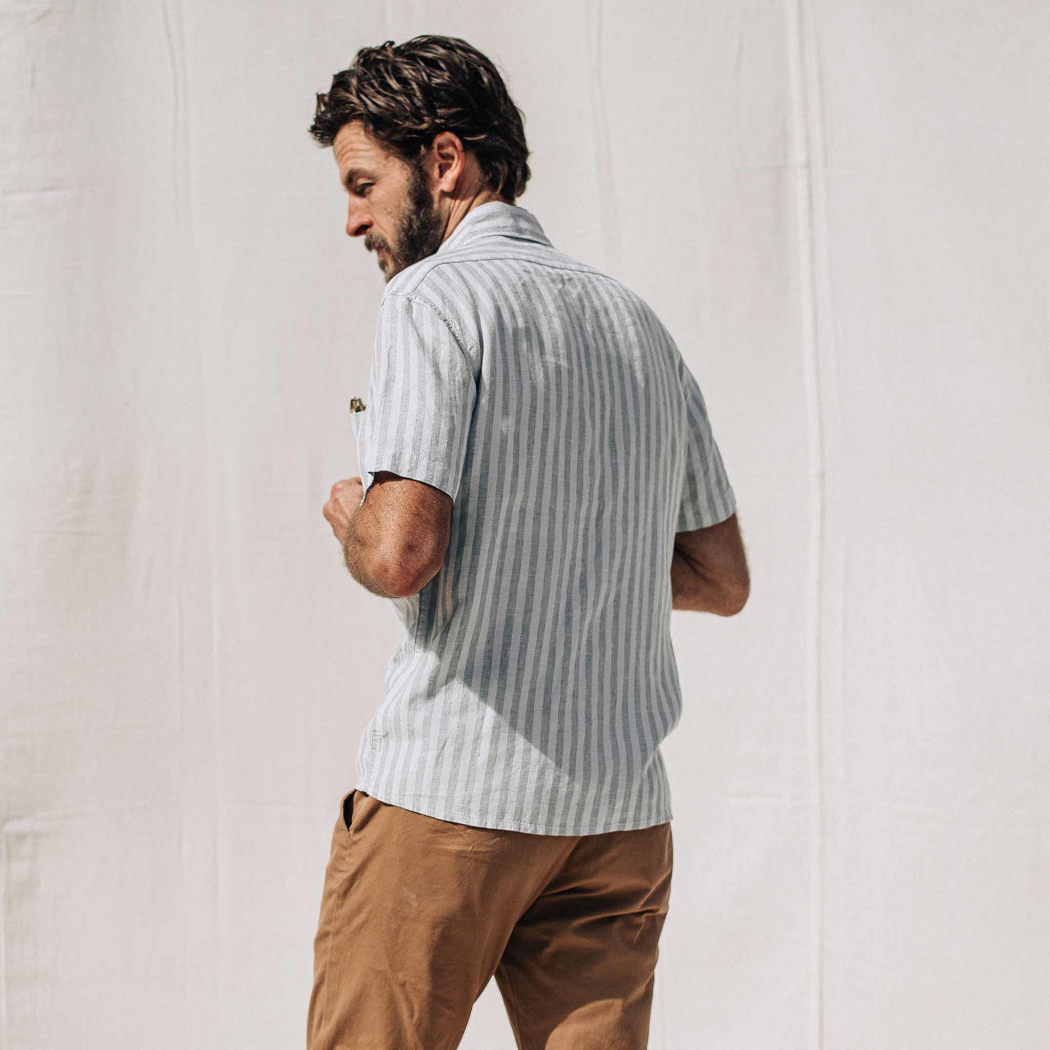 Grey Stripe Short Sleeve Shirt R708521