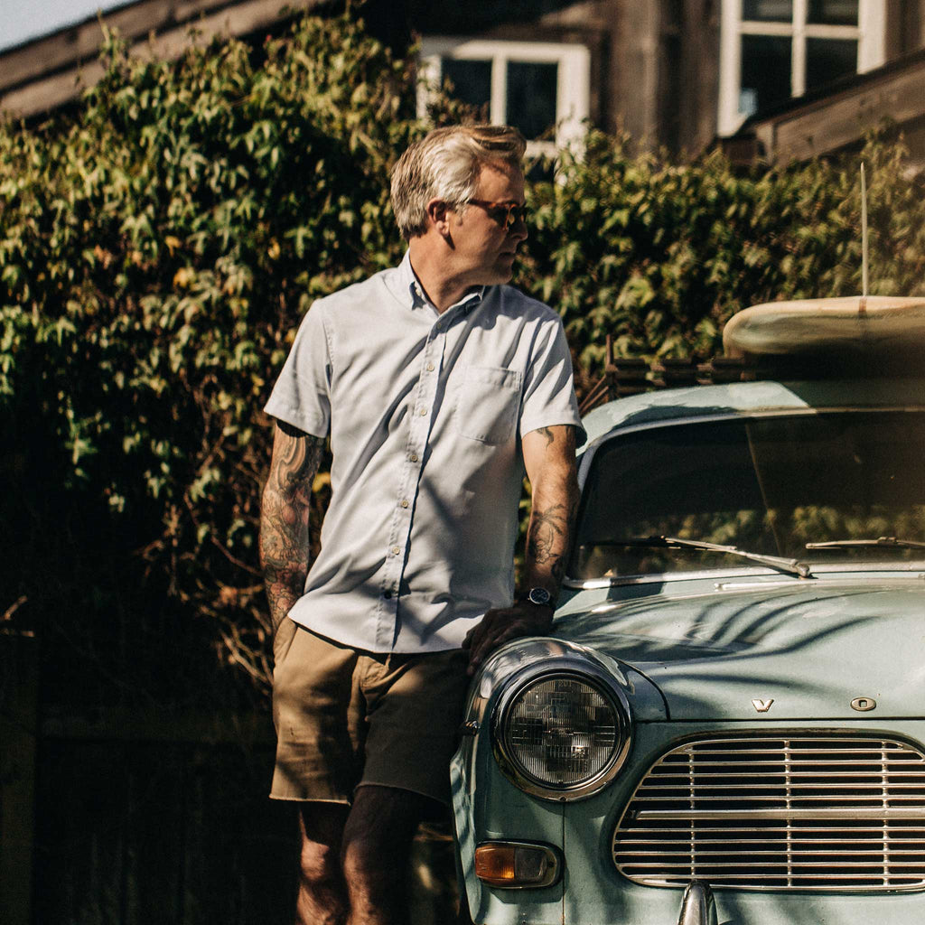Washed Blue Oxford Short Sleeve Jack M883