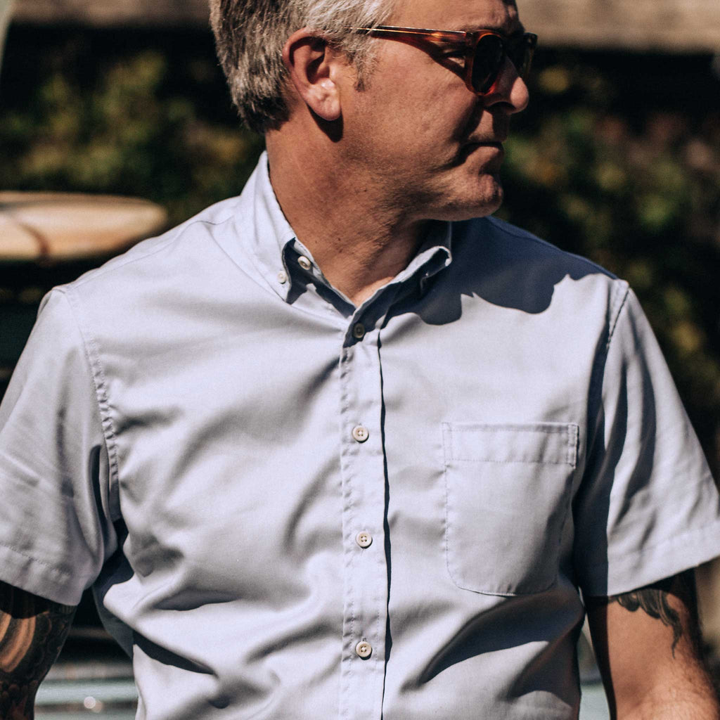 Washed Blue Oxford Short Sleeve Jack M883