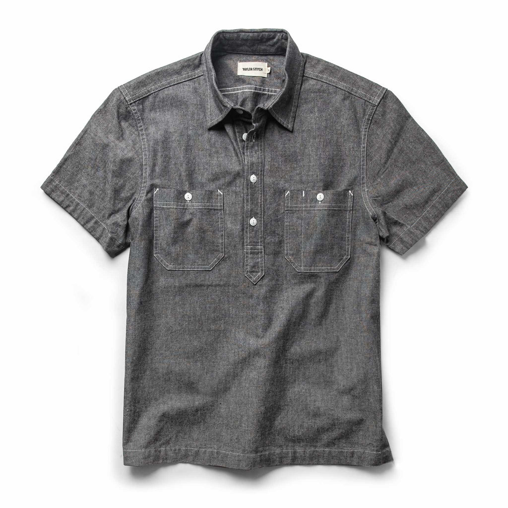 Charcoal Chambray Short Sleeve Popover W5560