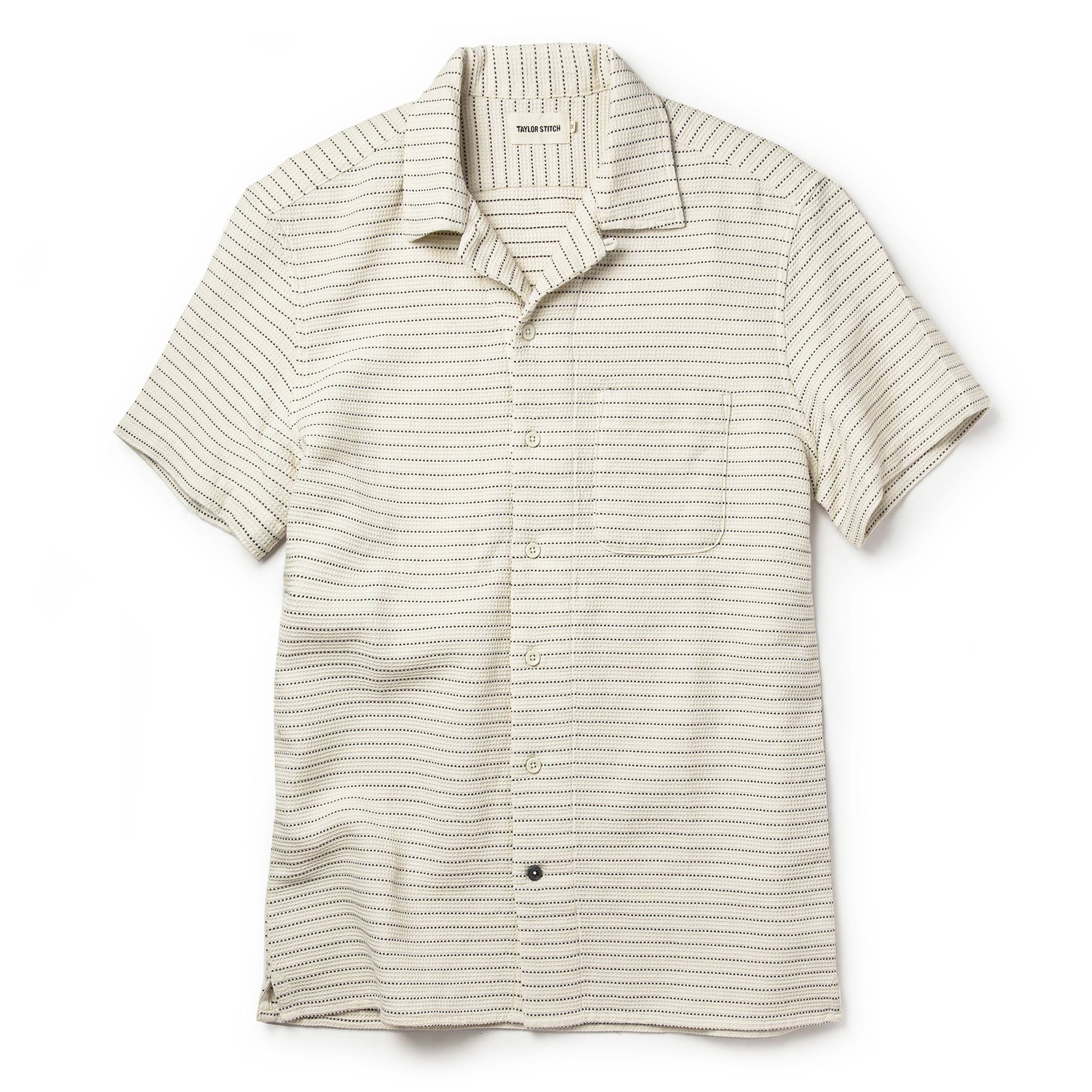 Natural Pickstitch Waffle Short Sleeve Shirt R742764