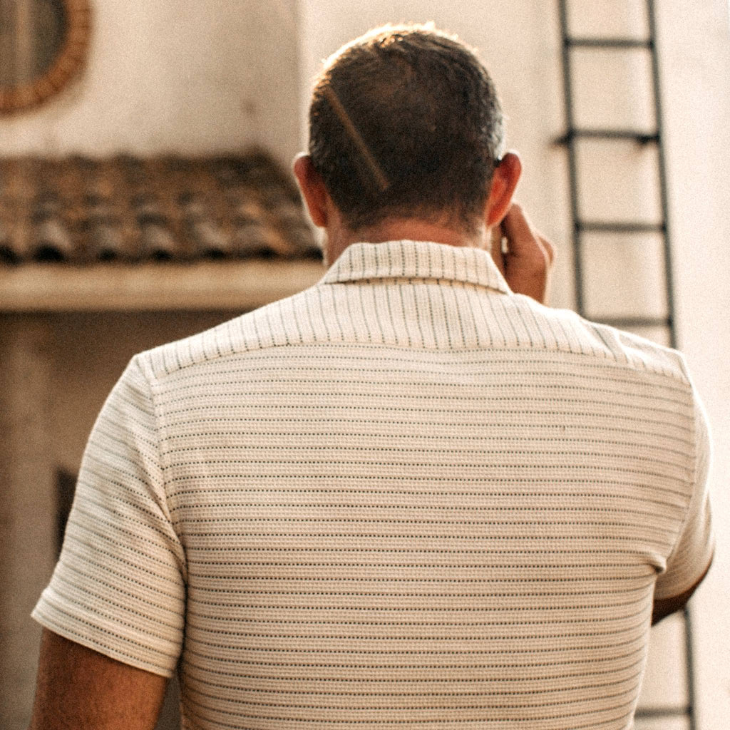 Natural Pickstitch Waffle Short Sleeve Shirt R742764
