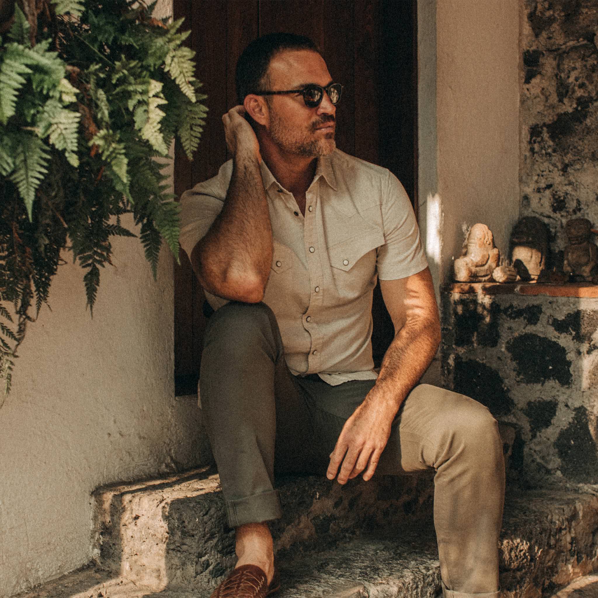 The Short Sleeve Western in Natural