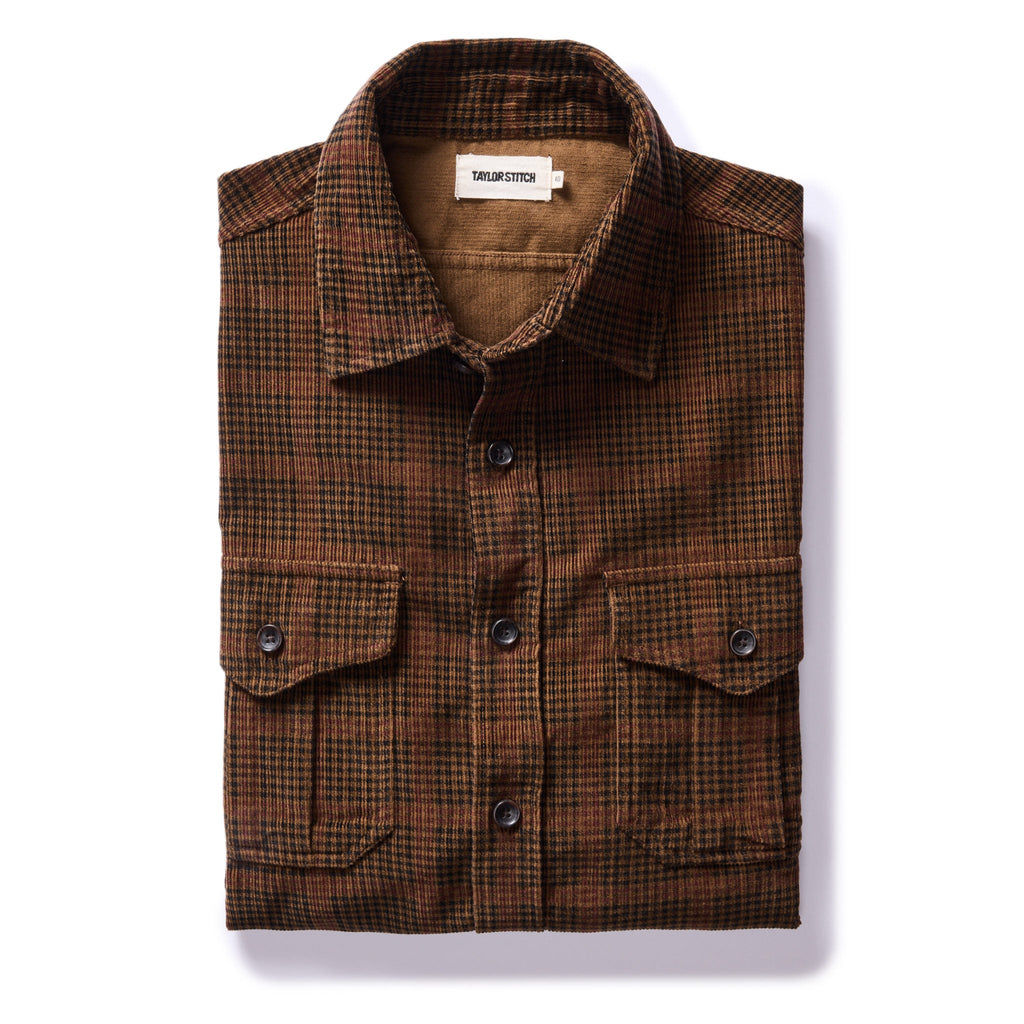 Dark Roast Plaid Cord Shirt A5762