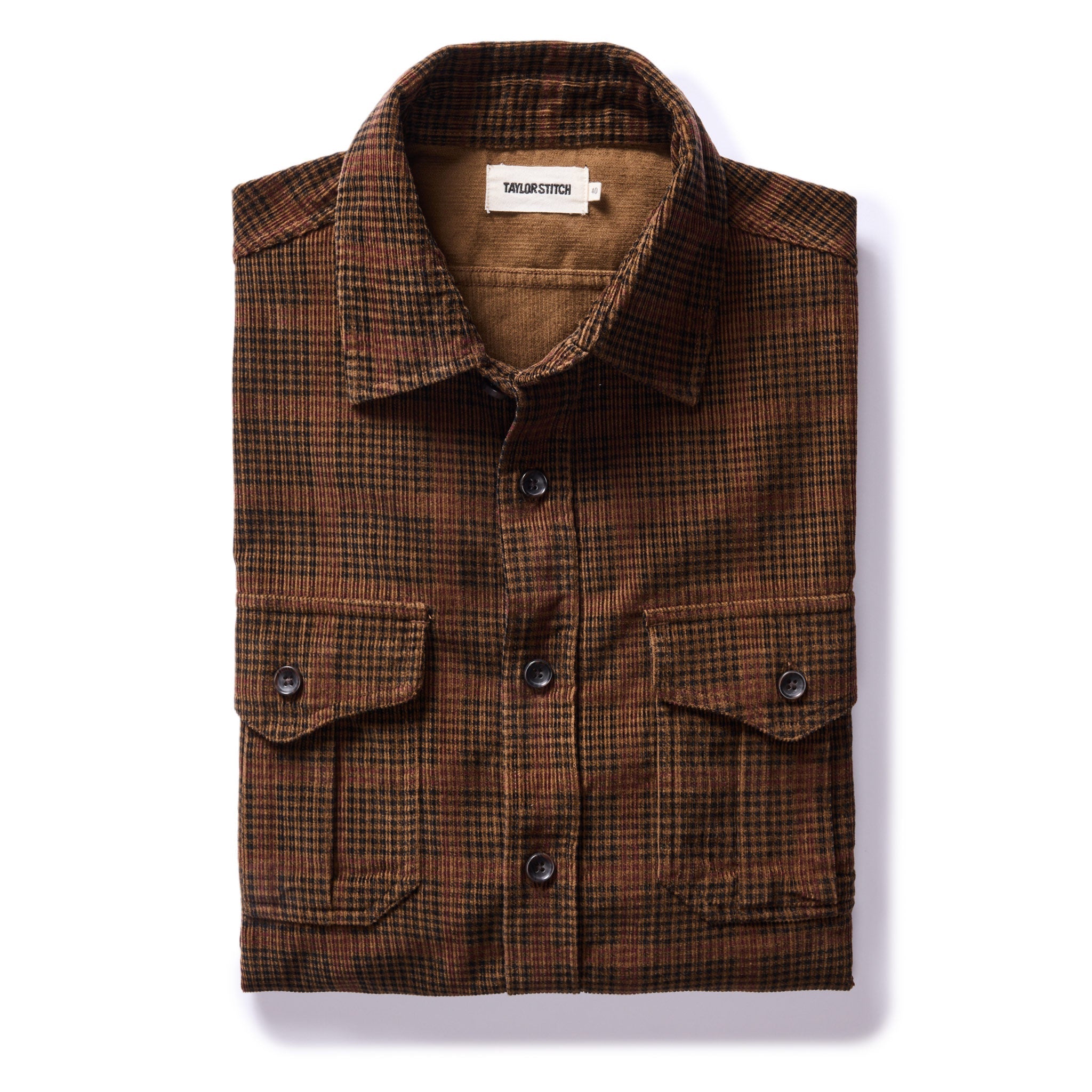 Dark Roast Plaid Cord Shirt A5762