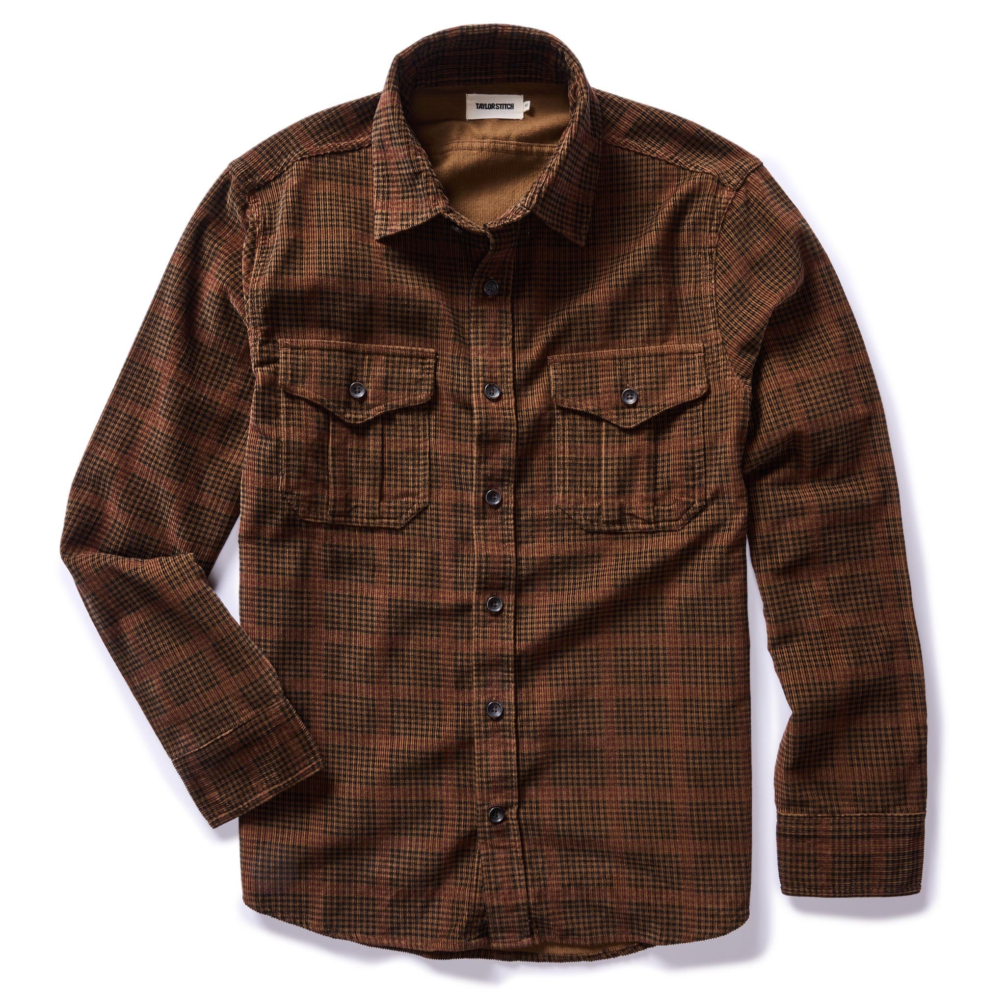 Dark Roast Plaid Cord Shirt A5762