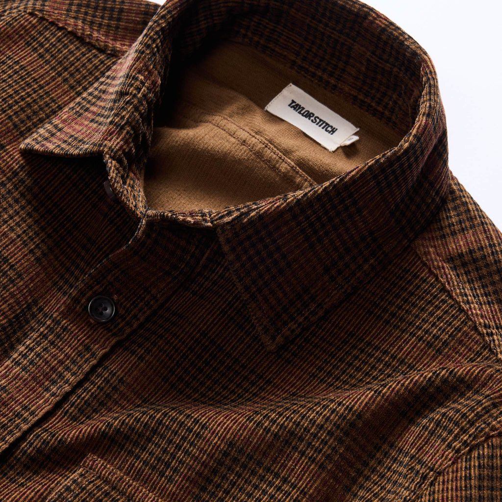 Dark Roast Plaid Cord Shirt A5762
