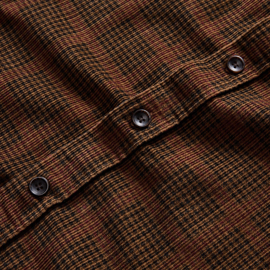 Dark Roast Plaid Cord Shirt A5762