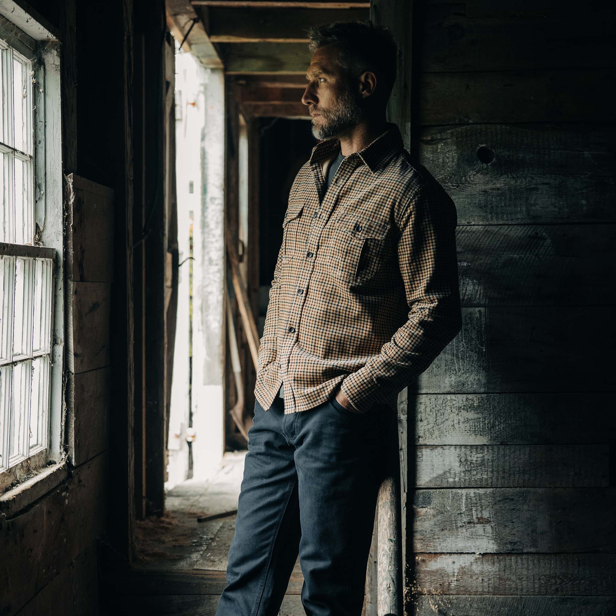 Teak Plaid Cord Shirt L14888