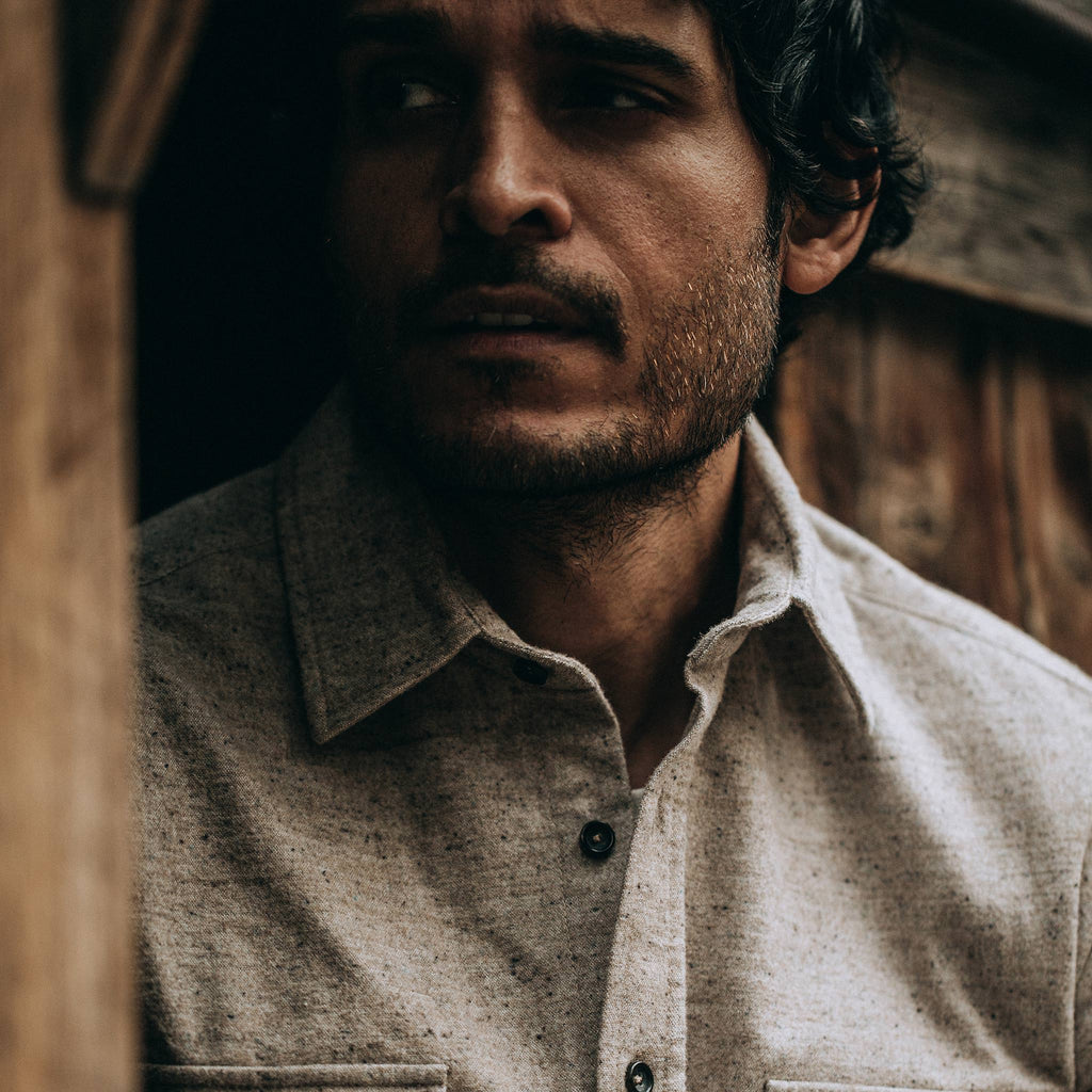 The Yosemite Shirt in Oat Donegal