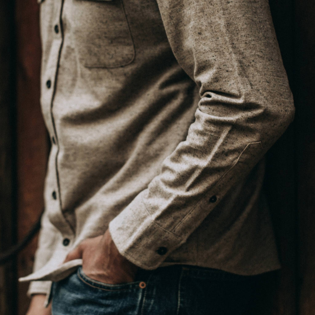 The Yosemite Shirt in Oat Donegal