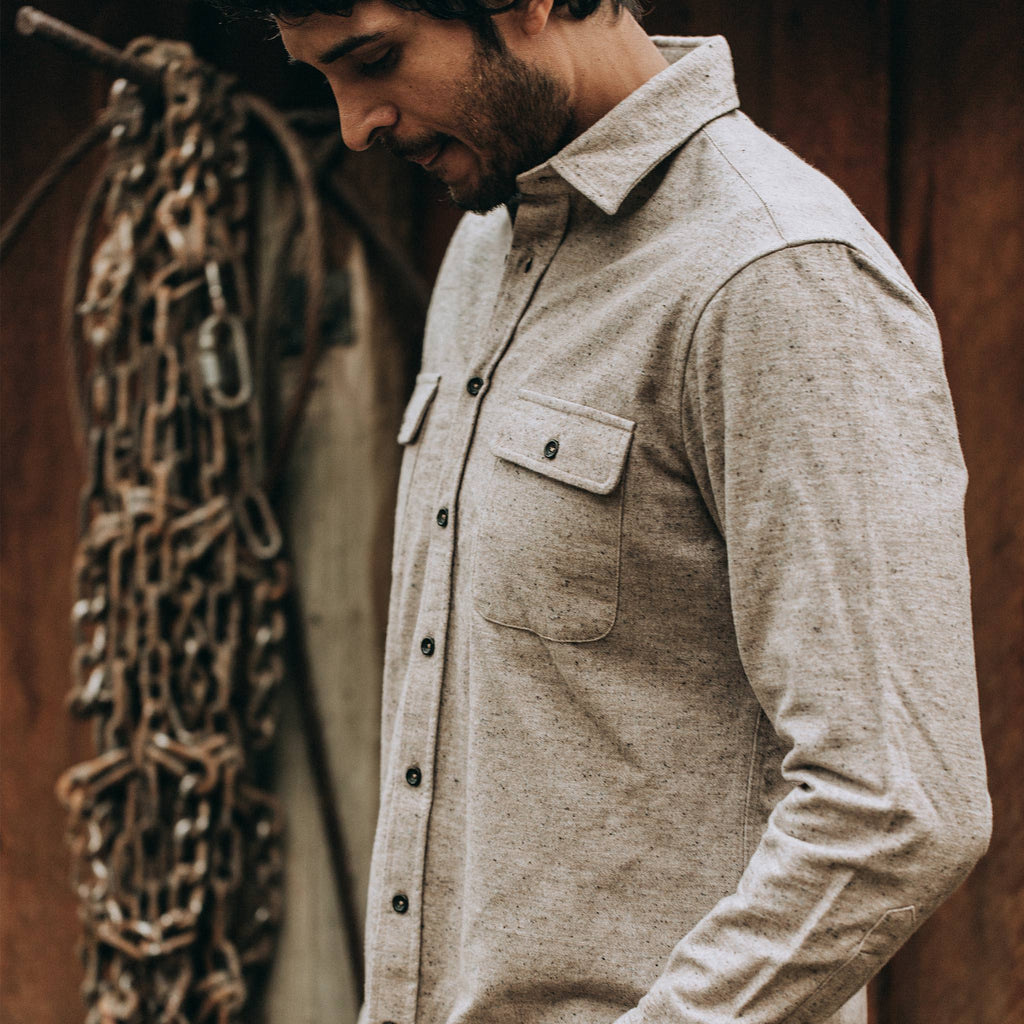 The Yosemite Shirt in Oat Donegal