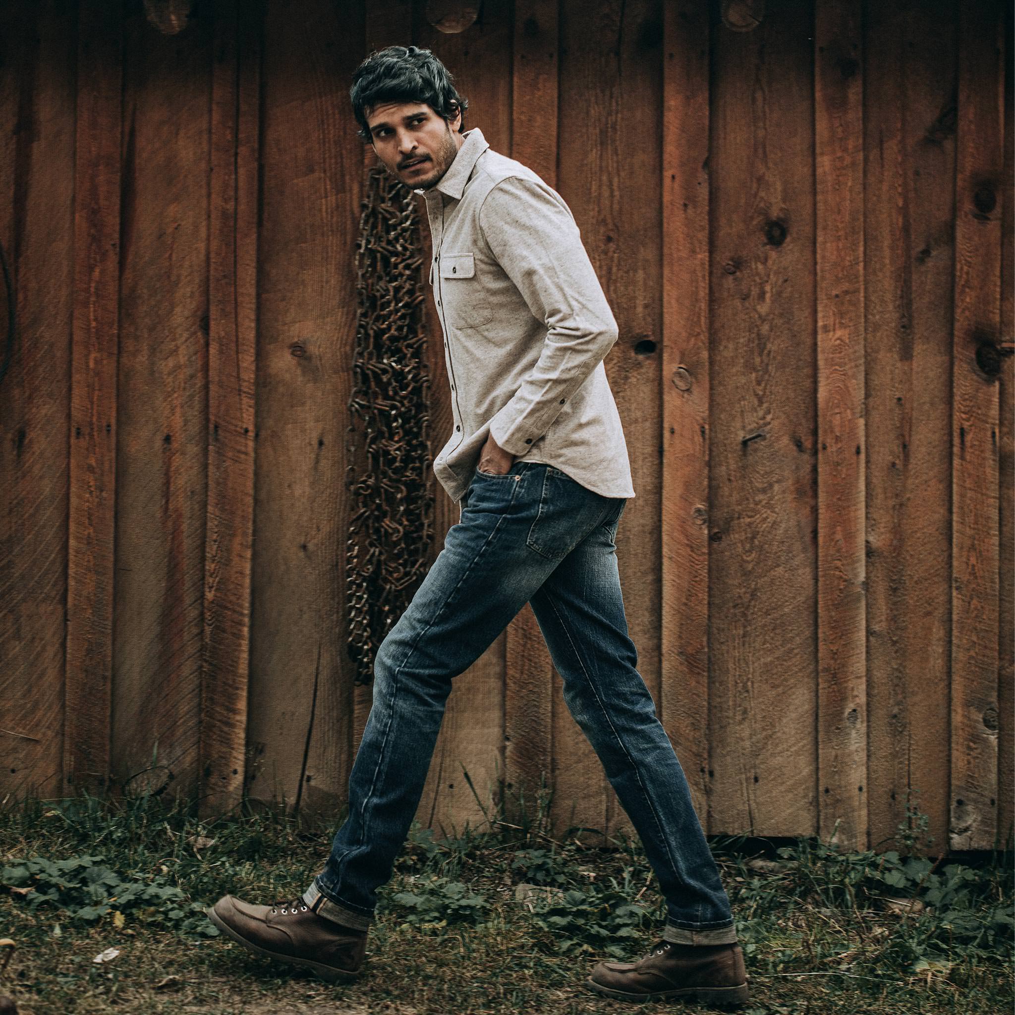 The Yosemite Shirt in Oat Donegal