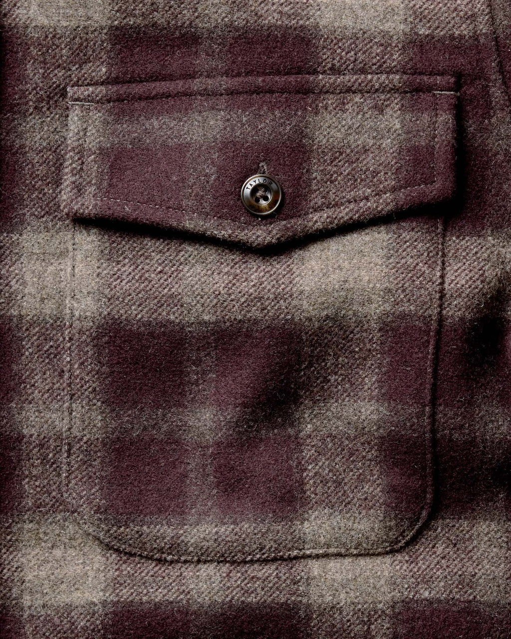 The Maritime Shirt Jacket in Burgundy Plaid Wool
