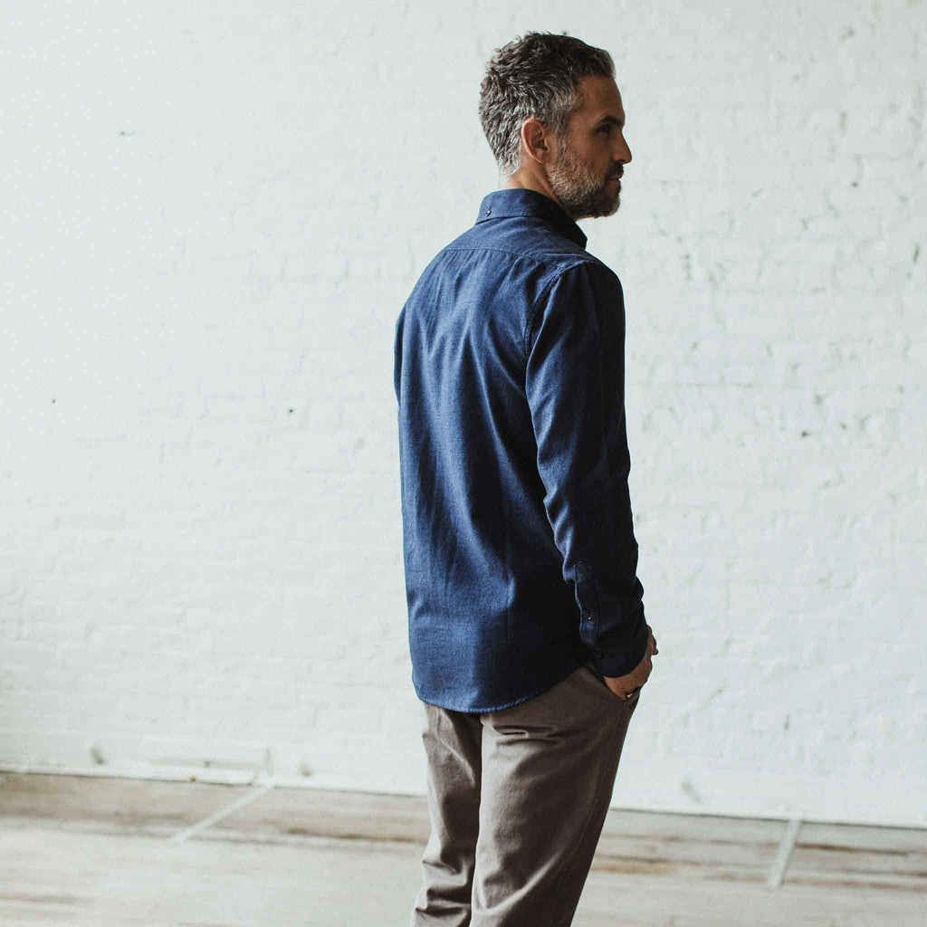 The Jack in Brushed Navy Oxford
