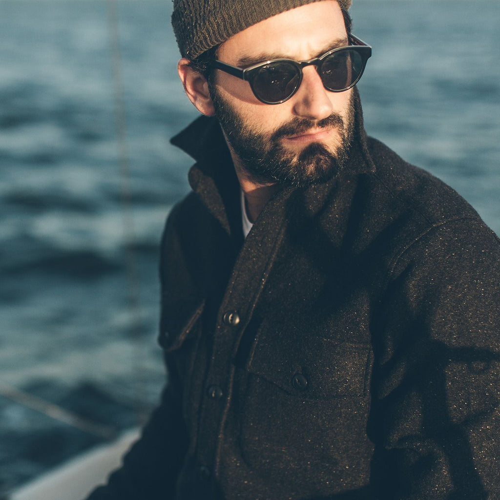 Charcoal Donegal Wool Shirt Jacket Q357619