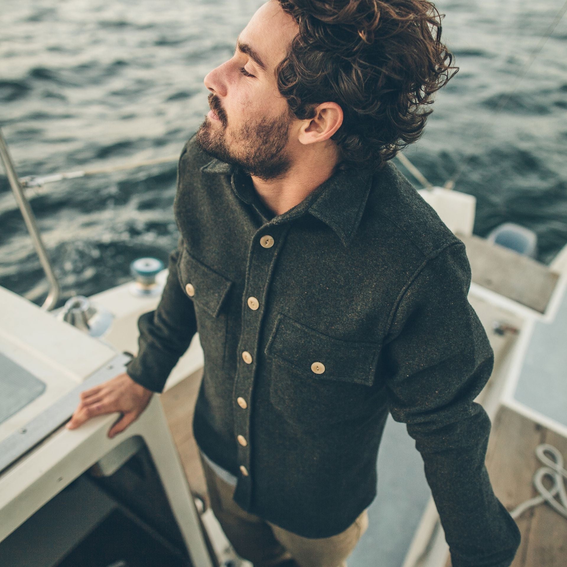 Moss Donegal Wool Shirt Jacket Z918922