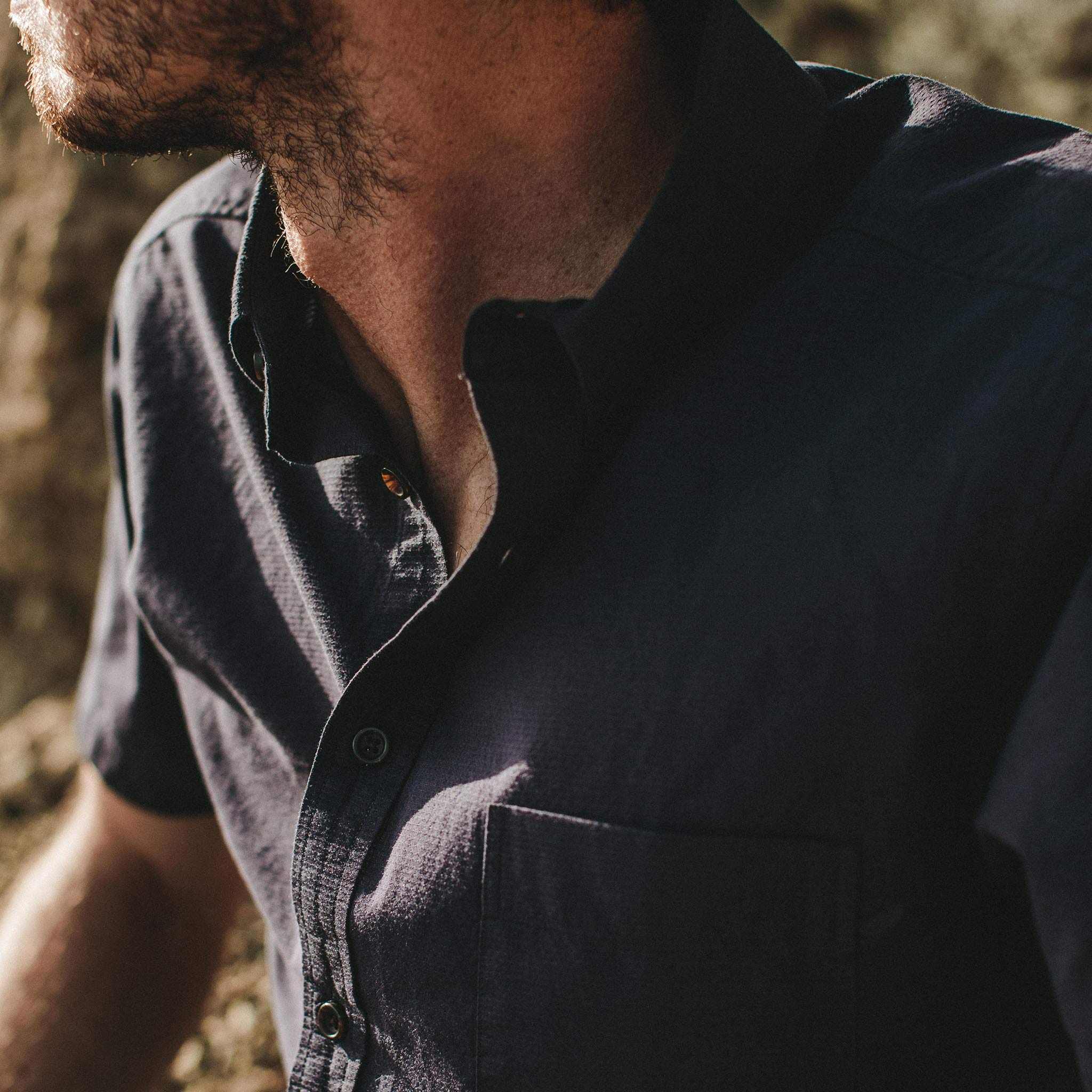 The Short Sleeve Jack in Indigo Dobby