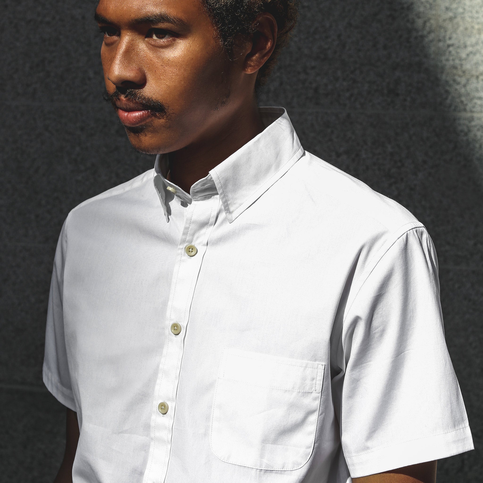White Poplin Short Sleeve Shirt Z168720