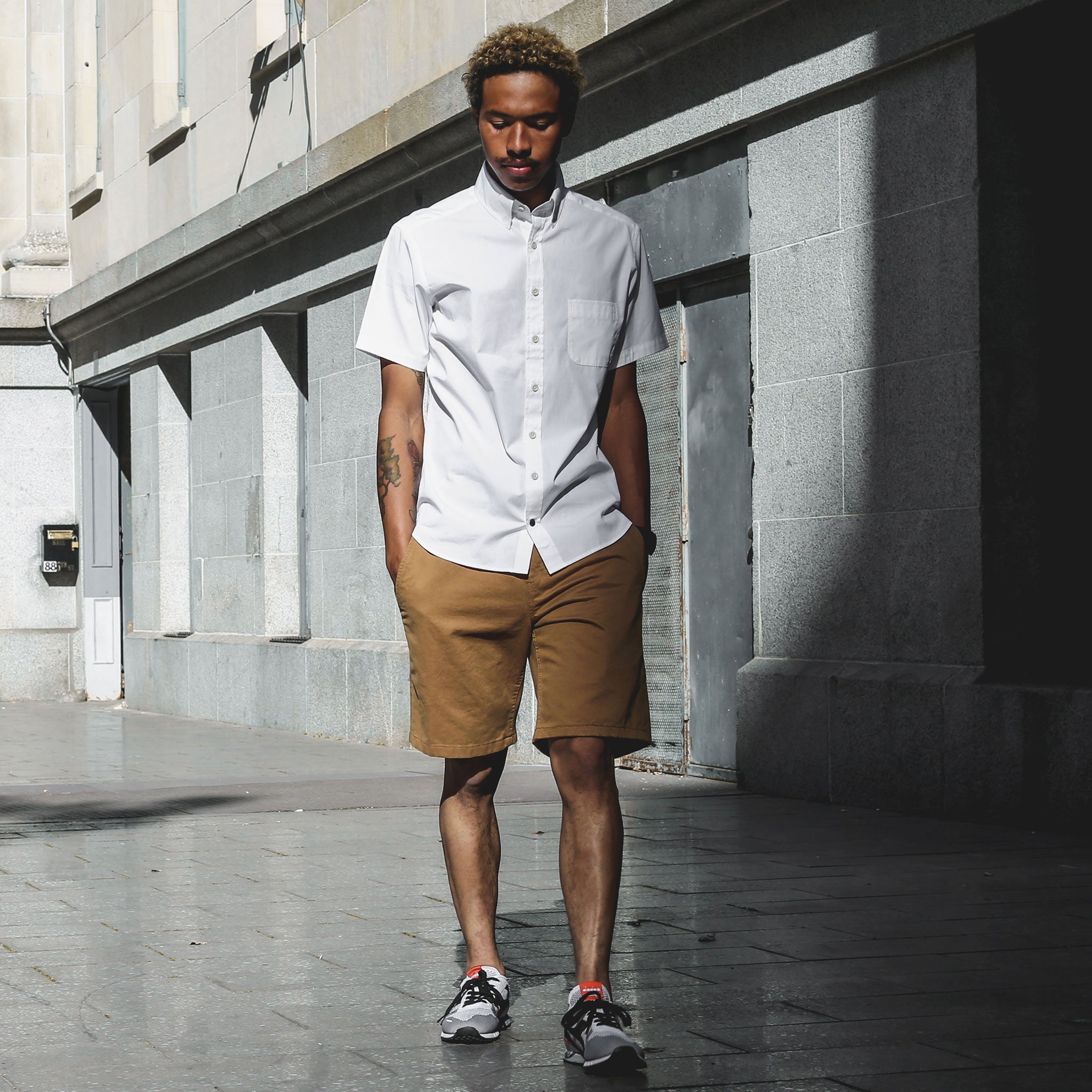 White Poplin Short Sleeve Shirt Z168720