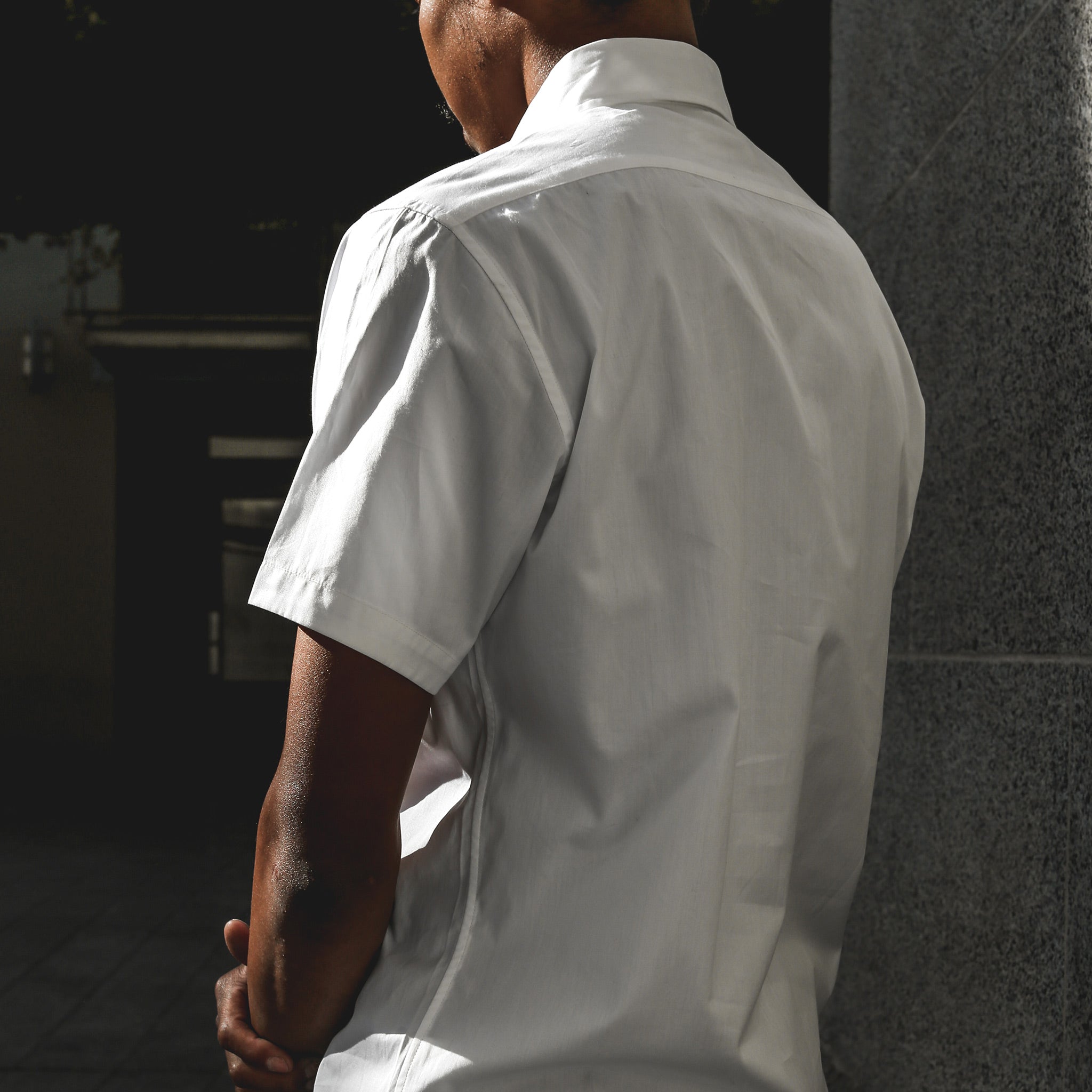 White Poplin Short Sleeve Shirt Z168720