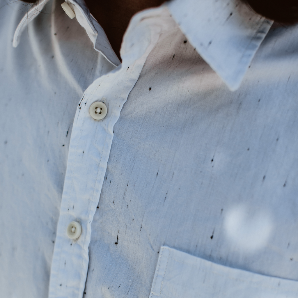 The Short Sleeve California in White Spacedye