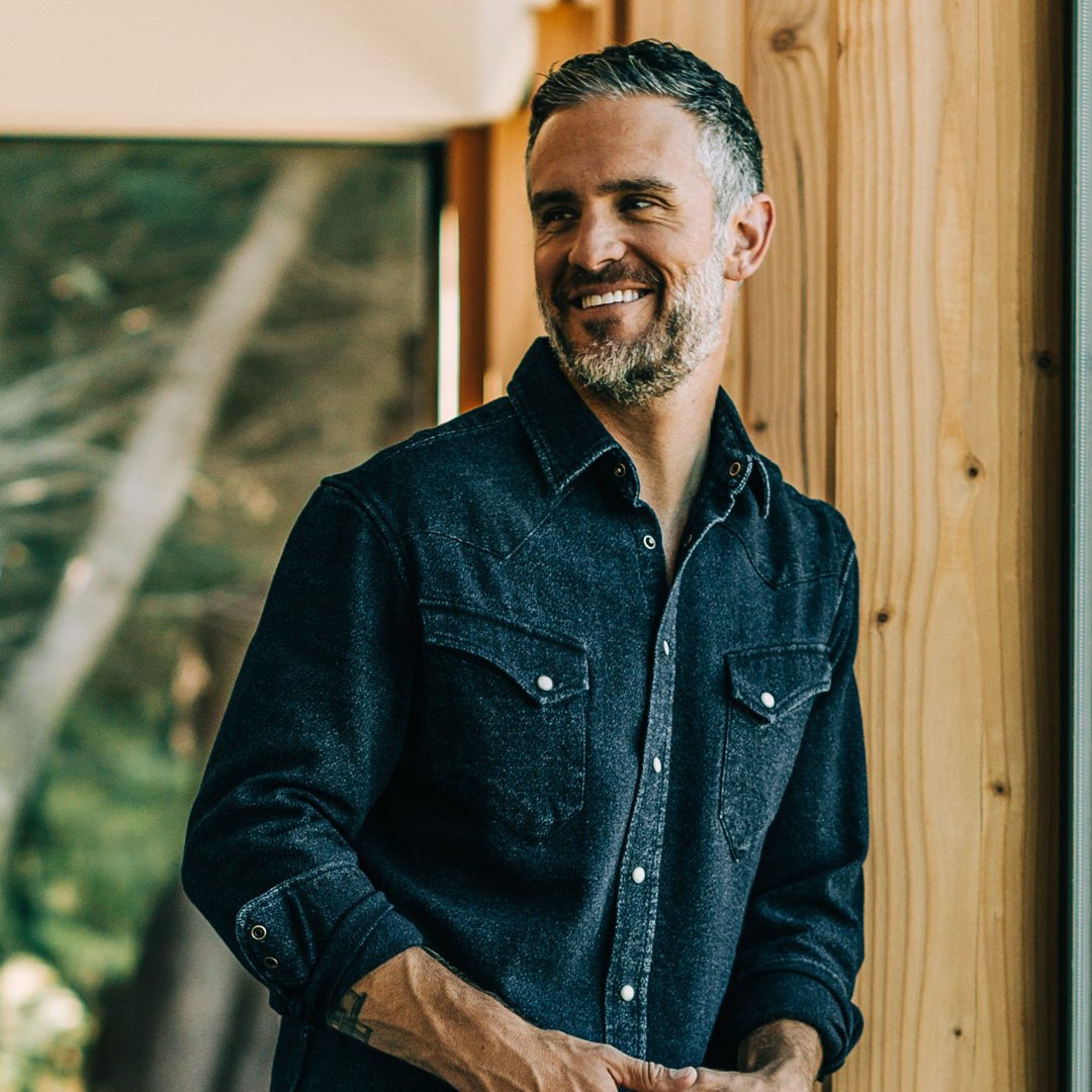 The Western Shirt in Indigo Crepe