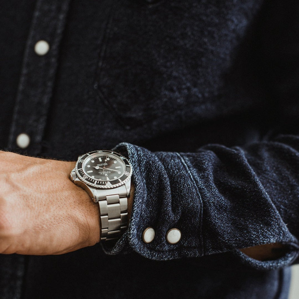 The Western Shirt in Indigo Crepe