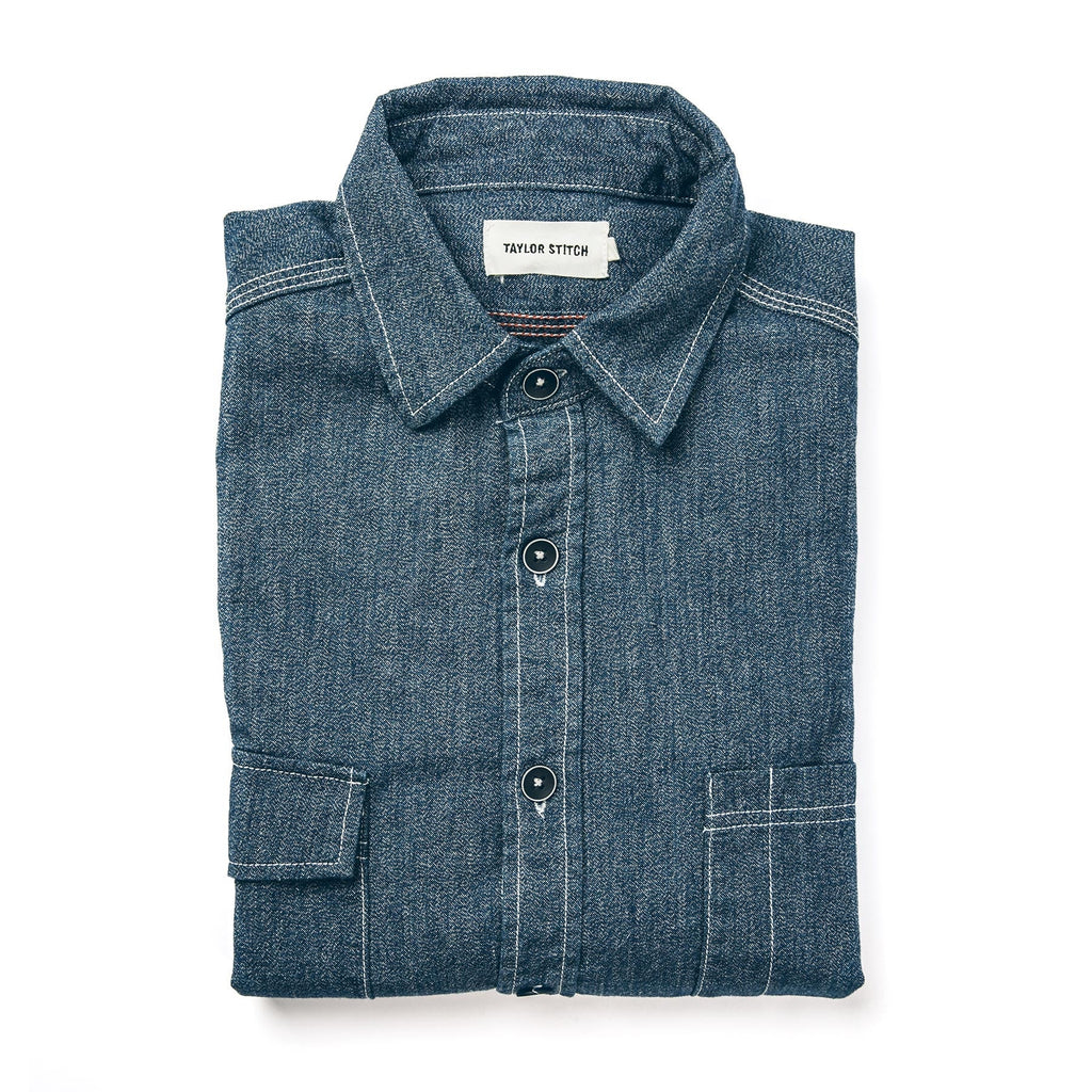 Indigo Salt & Pepper Chambray Utility Shirt U99612