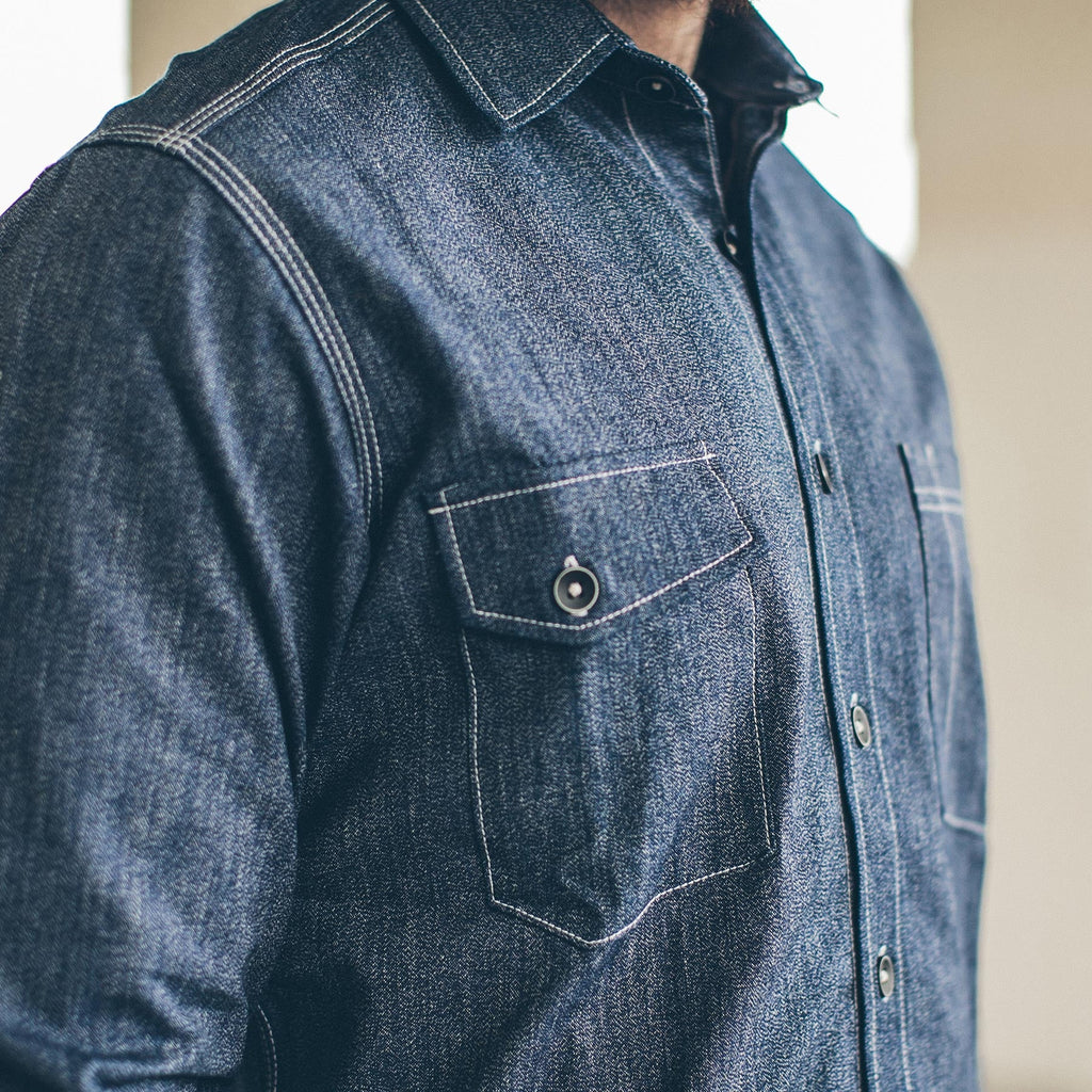 Indigo Salt & Pepper Chambray Utility Shirt U99612
