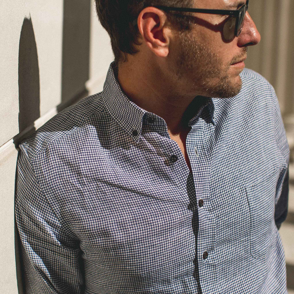 Navy Mini Gingham Linen Jack N71994