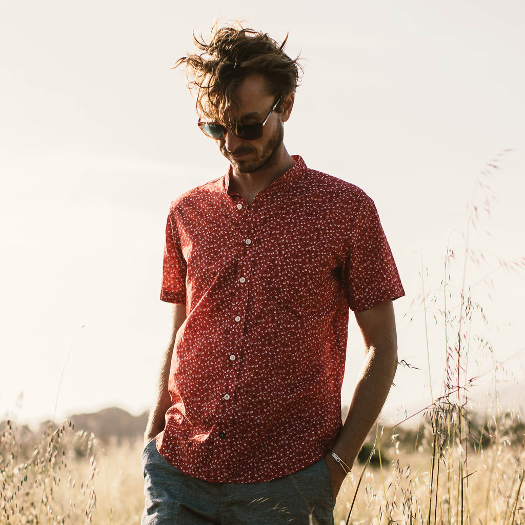 The Short Sleeve Bandit in Red Mini Floral