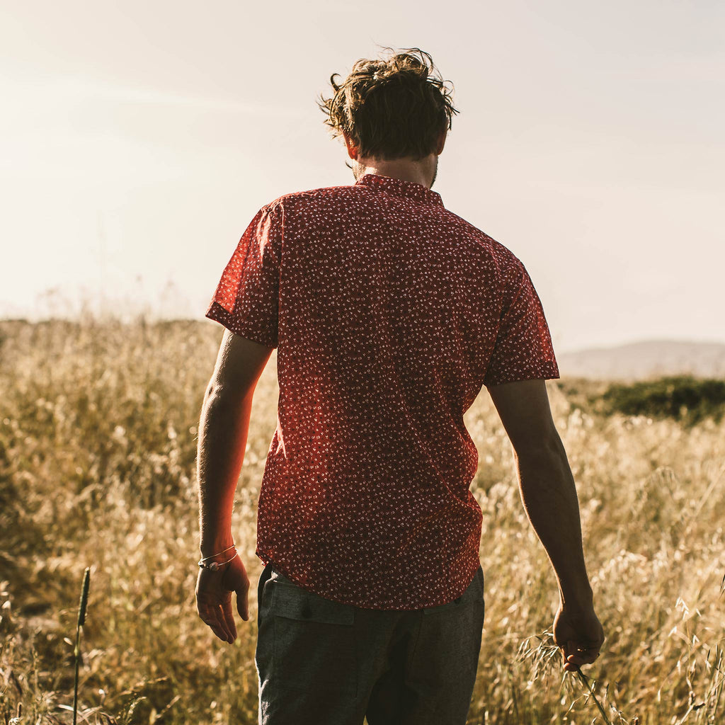 The Short Sleeve Bandit in Red Mini Floral