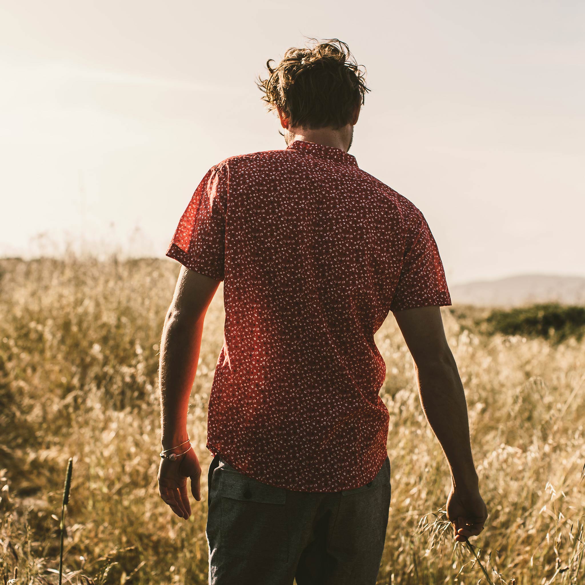 The Short Sleeve Bandit in Red Mini Floral