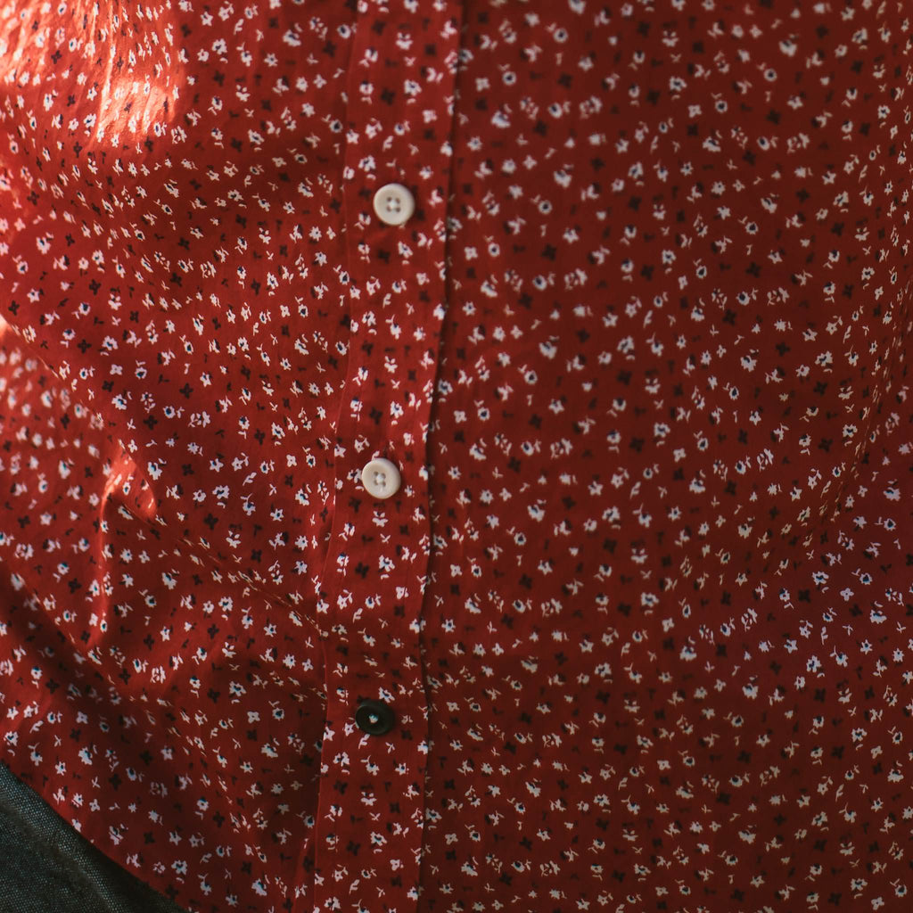 The Short Sleeve Bandit in Red Mini Floral