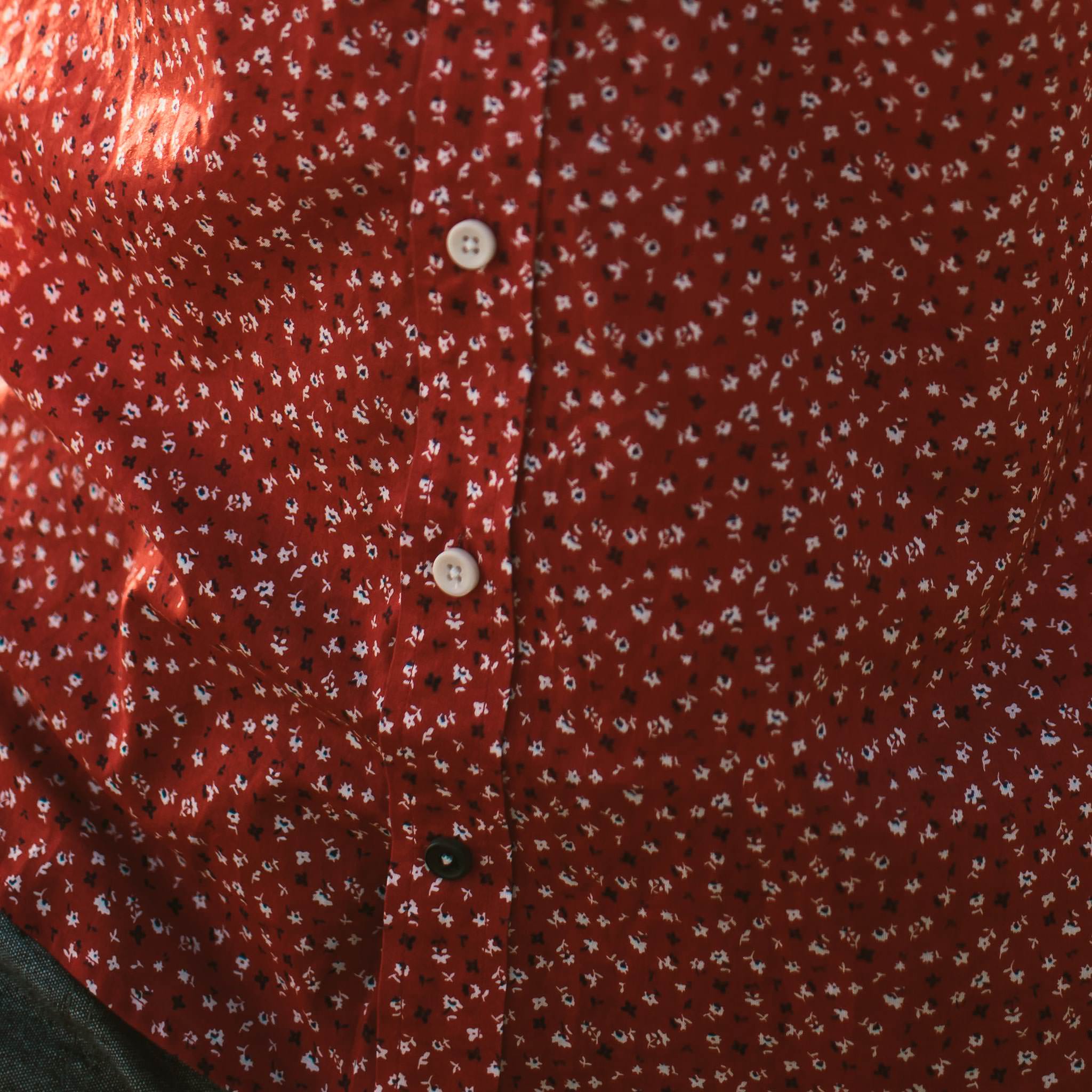 The Short Sleeve Bandit in Red Mini Floral