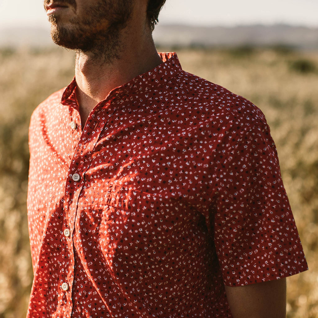 The Short Sleeve Bandit in Red Mini Floral