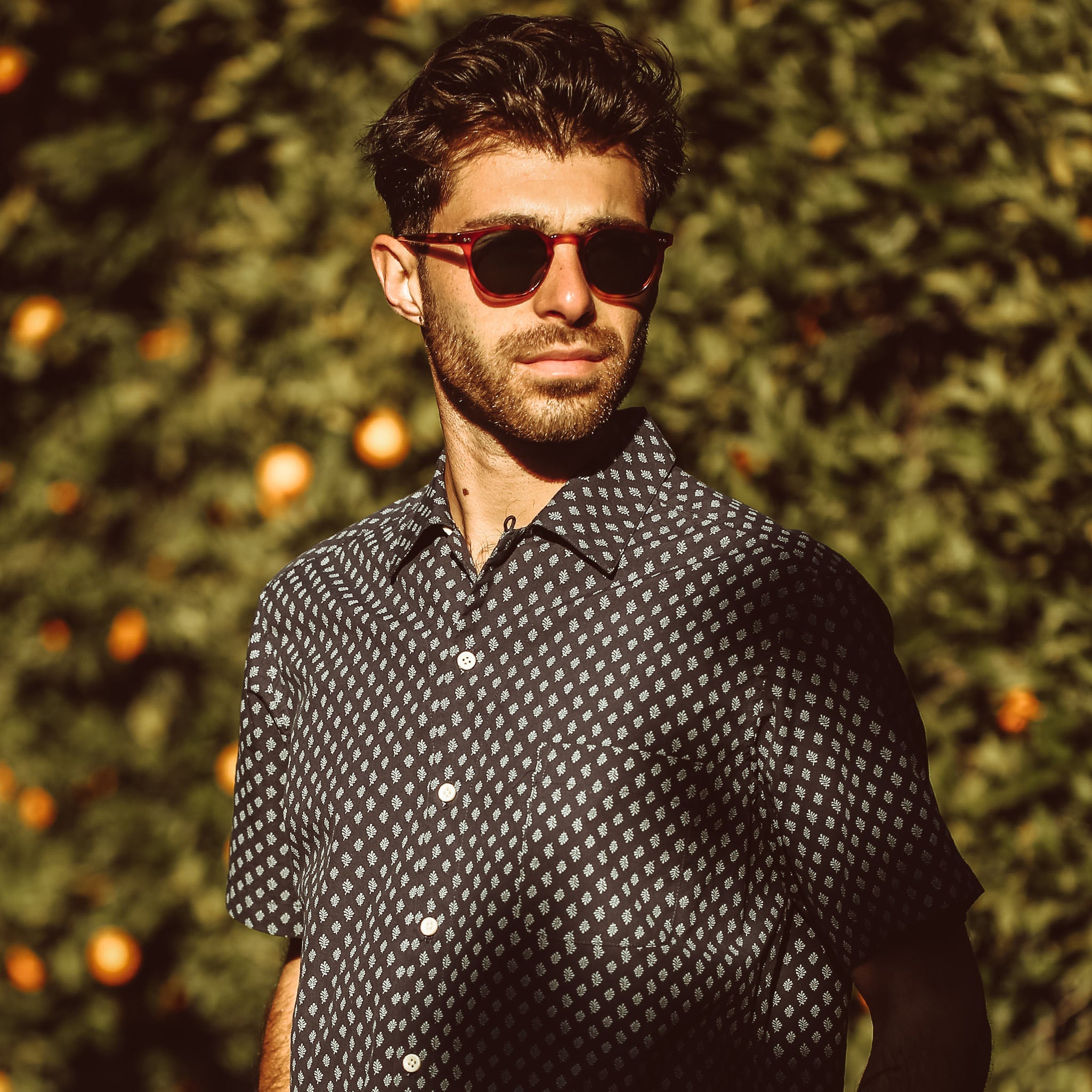 The Short Sleeve Hawthorne in Navy Floral
