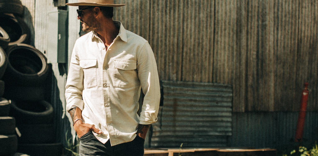 The Point Shirt in Natural Reverse Sateen