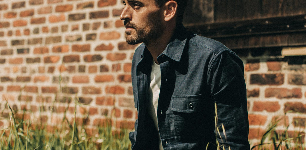 The Point Shirt in Navy Reverse Sateen