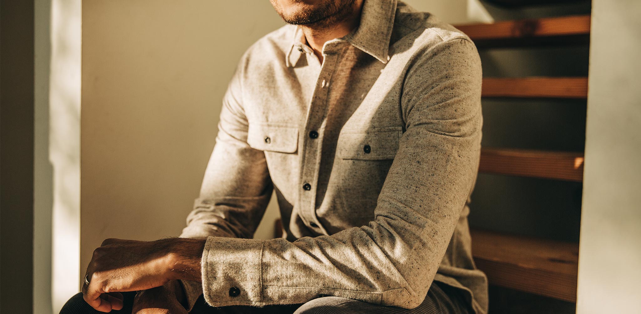 The Yosemite Shirt in Oat Donegal