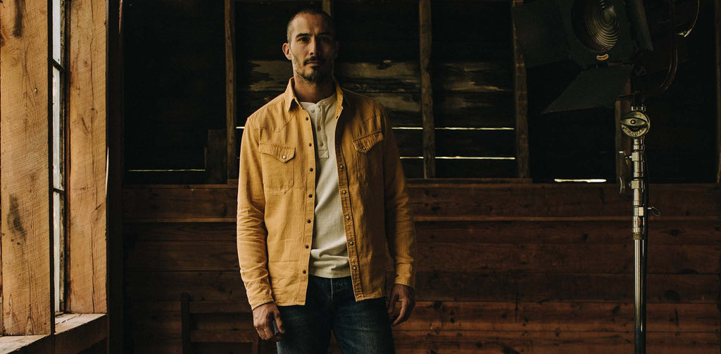 The Western Shirt in Wheat Selvage Denim
