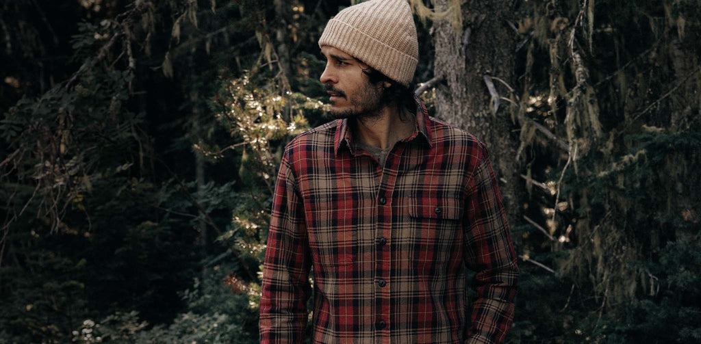 The Moto Utility Shirt in Cardinal Plaid