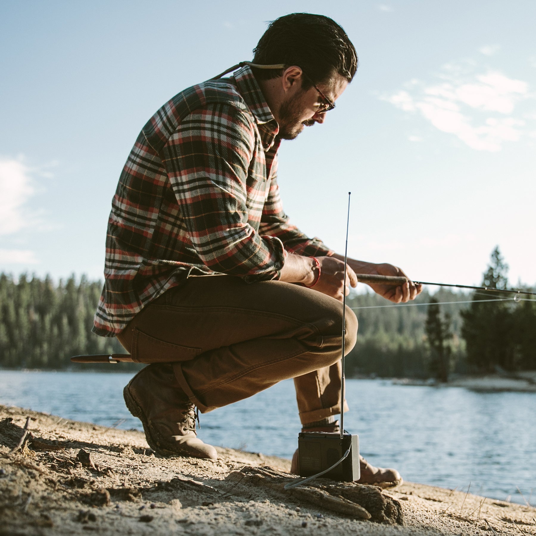 The Crater Shirt in Olive Plaid