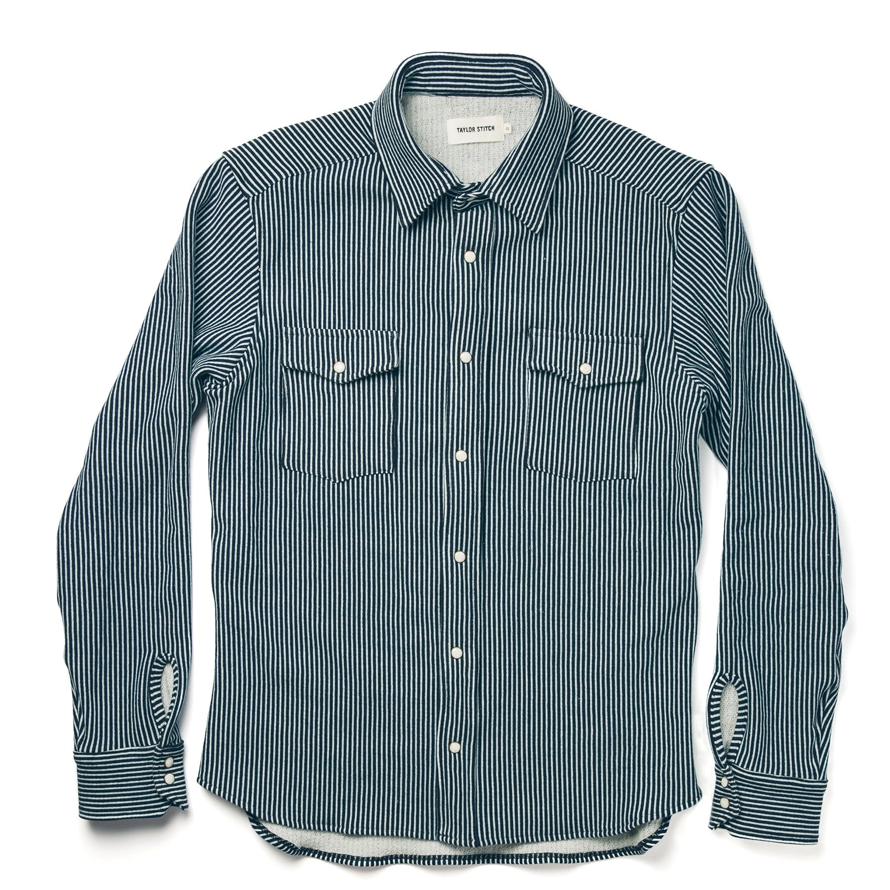 The Glacier Shirt in Hickory Stripe French Terry