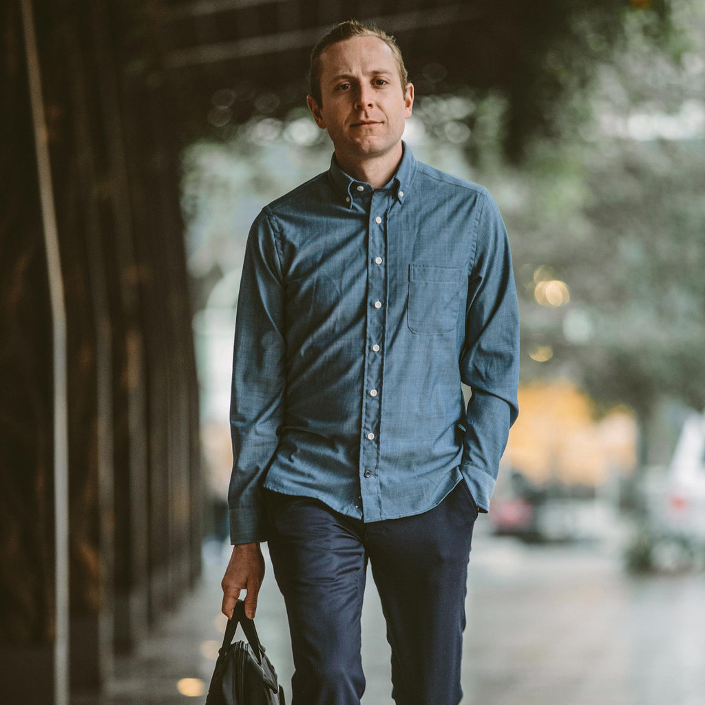 The Merino Jack in Sky Blue Chambray